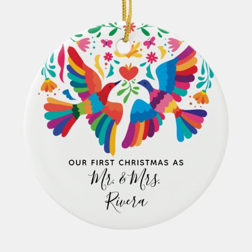 Our First Christmas as Mr and Mrs Ceramic Ornament