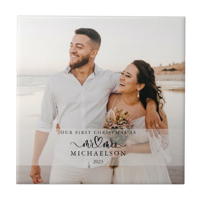 Our First Christmas As Mr and Mrs Ceramic Tile (Front)