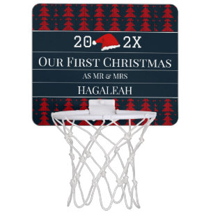 Our First Christmas as Mr and Mrs Couple Newlywed  Mini Basketball Hoop