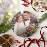 Our First Christmas As Mr And Mrs Gold Foil Font Ornament<br><div class="desc">Our First Christmas As Mr And Mrs Gold Foil Font Ornament</div>