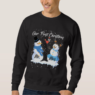 Our First Christmas As Mr And Mrs Matching Pj Snow Sweatshirt
