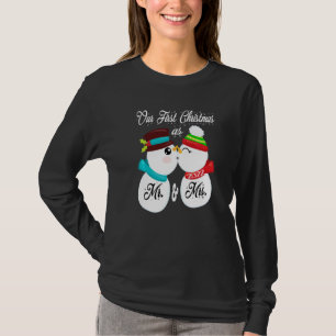 Our First Christmas as Mr and Mrs Matching PJ Snow T-Shirt