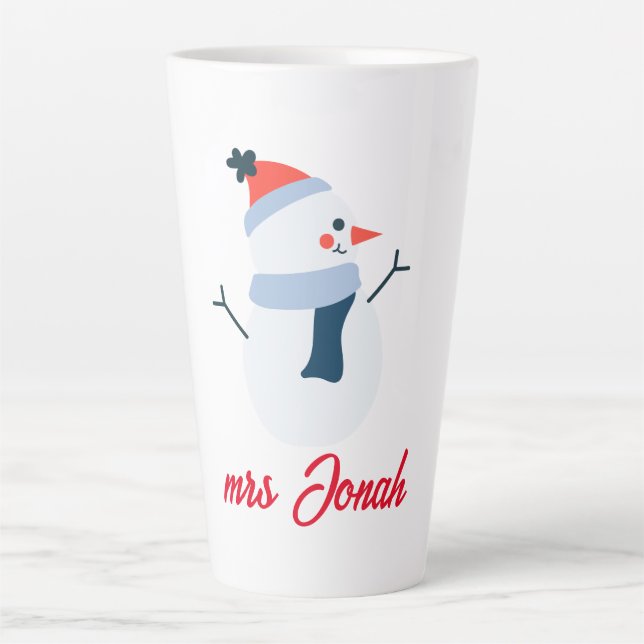 Our First Christmas as Mr. and Mrs. Newlywed Latte Mug (Front)
