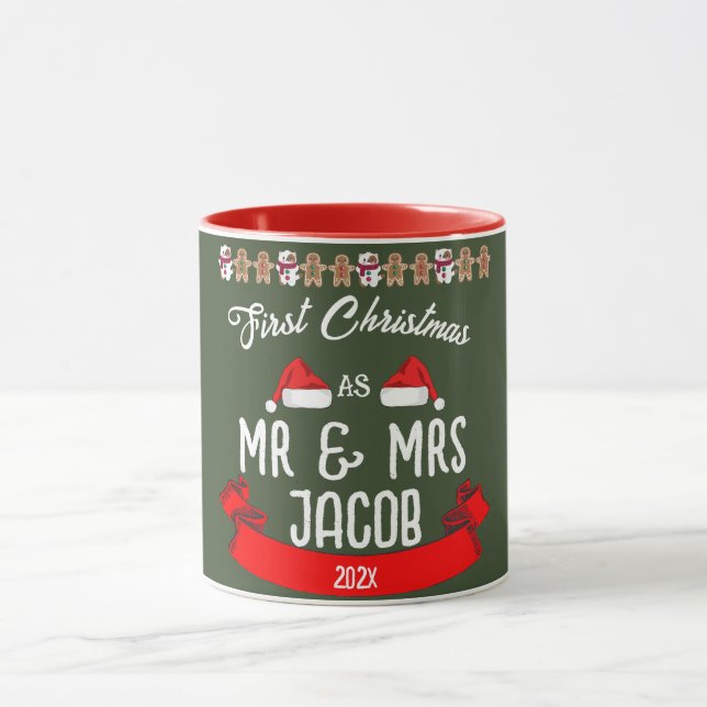Our First Christmas as Mr. and Mrs. Newlywed   Mug (Center)