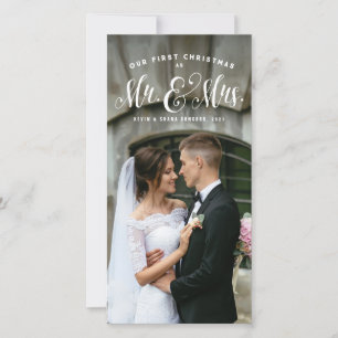 Our first Christmas as Mr. and Mrs. newlywed photo Holiday Card
