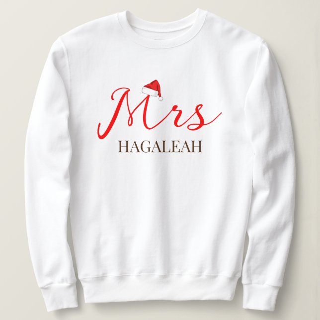 Our First Christmas as Mr. and Mrs. Newlywed Sweatshirt (Design Front)