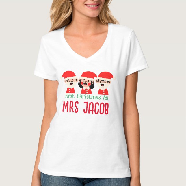 Our First Christmas as Mr. and Mrs. Newlywed  T-Shirt (Front)