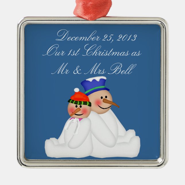 Our First Christmas As Mr and Mrs Ornament (Front)