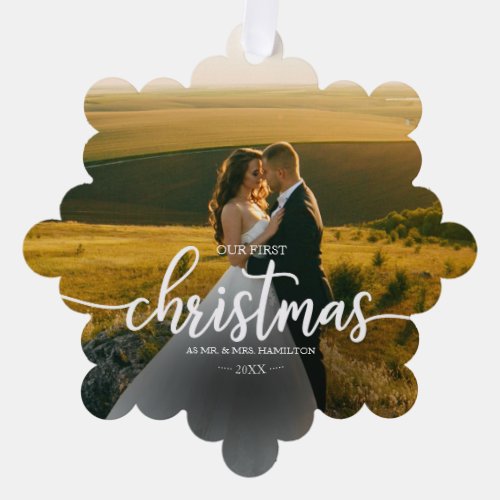Our First Christmas As Mr And Mrs Ornament Card