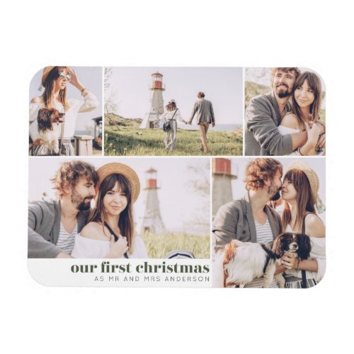 Our First Christmas As Mr and Mrs Photo Christmas Magnet