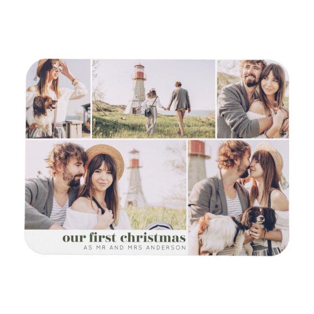 Our First Christmas As Mr and Mrs Photo Christmas Magnet (Horizontal)