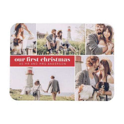 Our First Christmas As Mr and Mrs Photo Christmas Magnet
