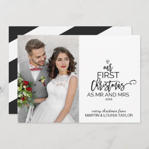 Our First Christmas as Mr and Mrs Photo Holiday Card