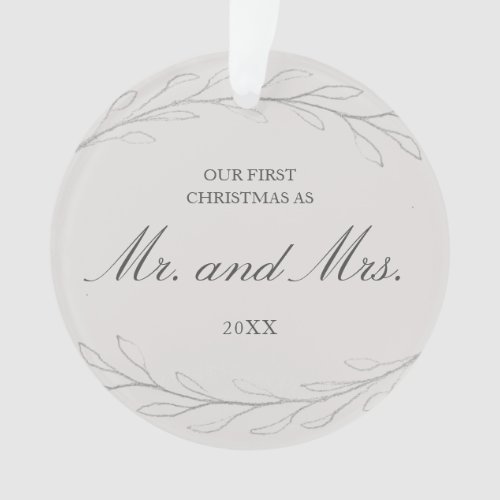 Our First Christmas as Mr and Mrs Photo Ornament