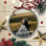 Our First Christmas As Mr And Mrs Simple Elegant Metal Ornament<br><div class="desc">Our First Christmas As Mr And Mrs Ornament</div>