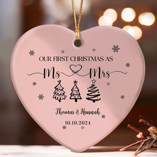 Our First Christmas as Mr and Mrs Wedding Date Ornament (Creator Uploaded)