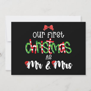 Our First Christmas As Mr And Mrs Wife Husband Cou Invitation