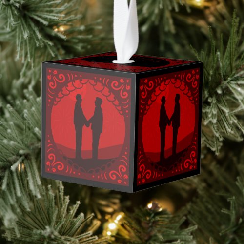 Our First Christmas As Mr  Mr Cube Ornament