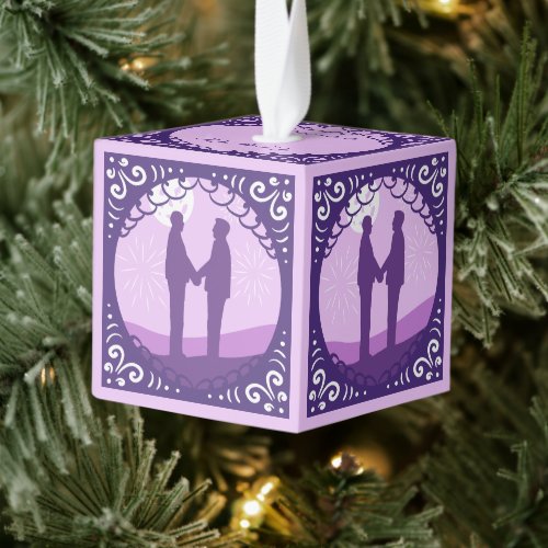 Our First Christmas As Mr  Mr Cube Ornament