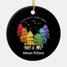 Our First Christmas as Mr. & Mr. Rainbow Trees