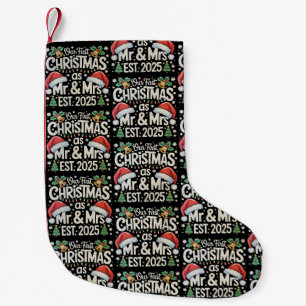 Our First Christmas As Mr & Mrs 2025 Couples Xmas Small Christmas Stocking
