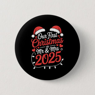 Our First Christmas As Mr Mrs 2025 Married Couples Button