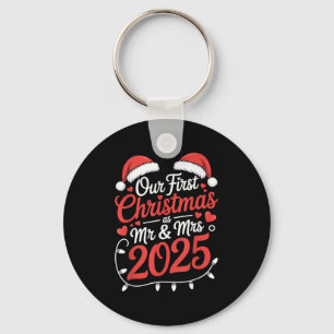 Our First Christmas As Mr Mrs 2025 Married Couples Keychain