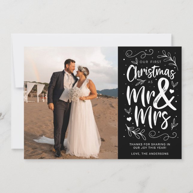 Our First Christmas As Mr. & Mrs. Holiday Card (Front)