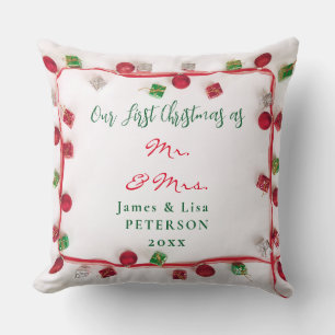 Our First Christmas as Mr. & Mrs. I Throw Pillow