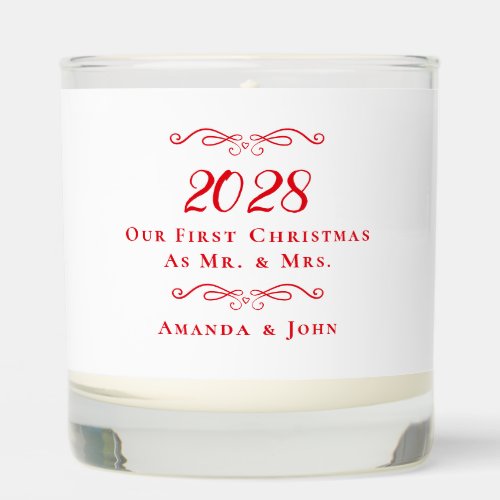 Our First Christmas As Mr Mrs Newlyweds Red Scented Candle