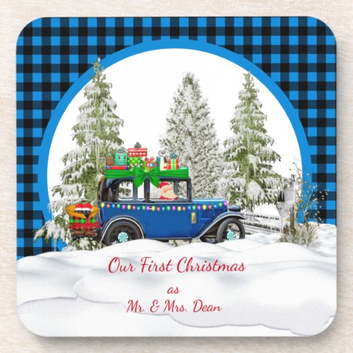 Our First Christmas As Mr  Mrs Ornament Beverag Beverage Coaster