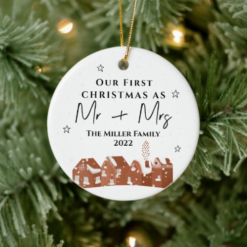 Our First Christmas as Mr  Mrs Ornament Nordic 