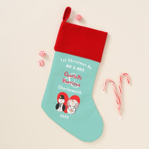 Our First Christmas As Mr  Mrs Personalized Christmas Stocking