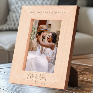 Our First Christmas As Mr Mrs Personalized Wedding Engraved Frames