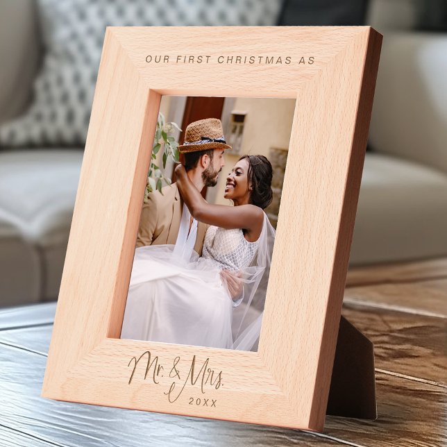 Our First Christmas As Mr Mrs Personalized Wedding Engraved Frames (Creator Uploaded)