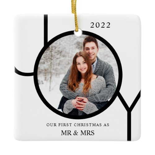 Our First Christmas As Mr &amp; Mrs Photo Ceramic Ornament
