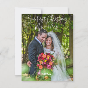 Our First Christmas as Mr & Mrs Photo Holiday Card