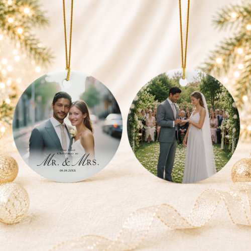 Our First Christmas as Mr & Mrs Photo Ornament