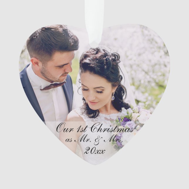Our First Christmas as Mr. & Mrs. Photo Ornament W (Front)