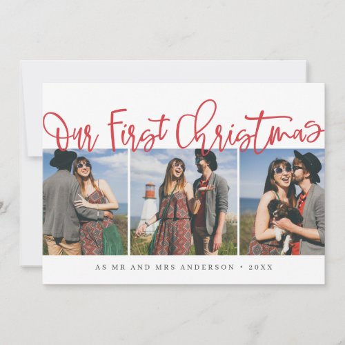 Our First Christmas As Mr Mrs Simple Chic Photo Holiday Card