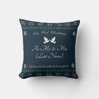 Our First Christmas as Mr. & Mrs. Throw Pillow