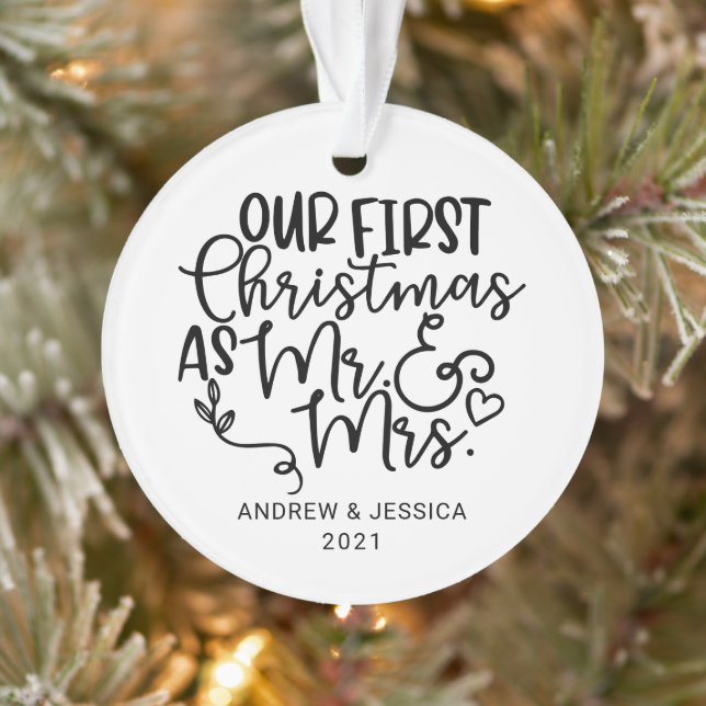 Our First Christmas as Mr. & Mrs. | Wedding Ornament (Tree)
