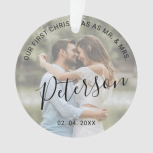 Our first Christmas as Mr. & Mrs. wedding photo Ornament