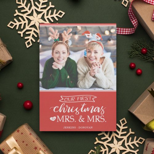 Our first Christmas as mrs  mrs lgbt Holiday Card
