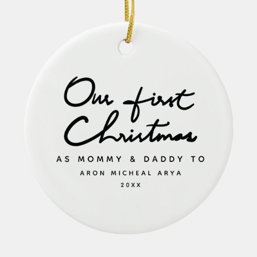 Our First Christmas as Mummy and Daddy Photo Ceramic Ornament