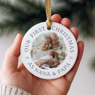 Our First Christmas as Nana & Papa Ceramic Ornament