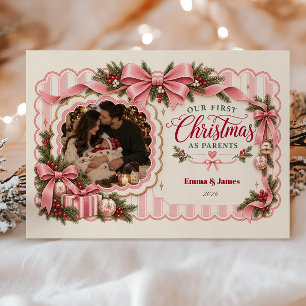 Our First Christmas as Parents Photo Holiday Card