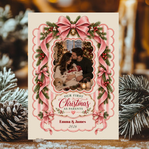 Our First Christmas as Parents Photo Holiday Card