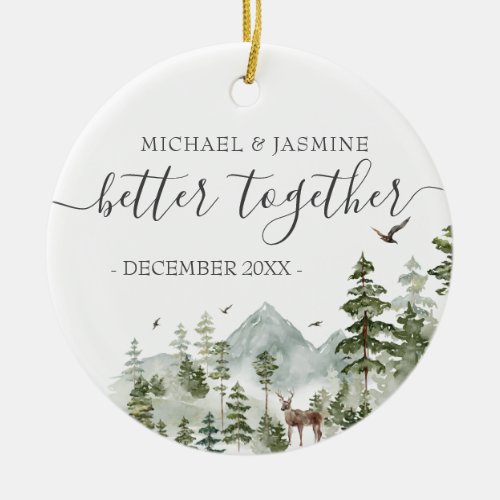 Our First Christmas Better Together Tree Ceramic Ornament