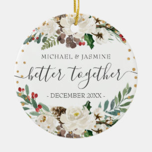 Our First Christmas Better Together Trees Ceramic Ornament
